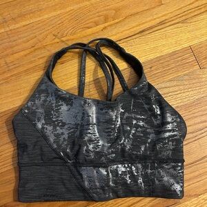 Lululemon Athletica Black and Silver Sports Bra
